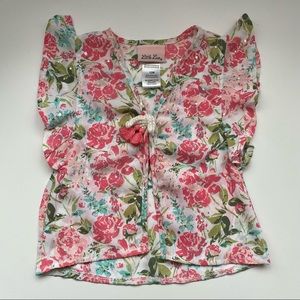 Floral Ruffle-Sleeve Kimono